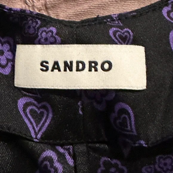 SANDRO
Thais Ruched Crossback
A-Line Midi Dress in Black/Purple - Picture 11 of 17